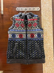 Reversible Patterned Sleeveless Jacket