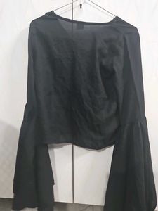 Black Bell Sleeve Top