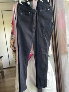 2 Pair Black Distressed Jeans