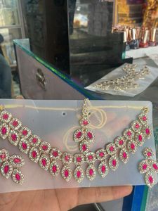 Pink Stone Jewelry Set