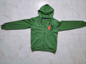 Green Graphic Print Hoodie