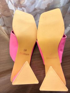 Pink Square Toe Sandals