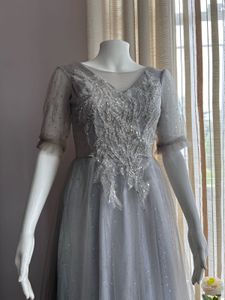 Grey Fully Sequined Gown