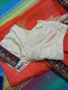 Elegant Orange Saree with Blouse