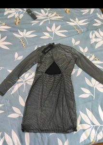 Tokyo Talkies Striped Mock Neck Dress