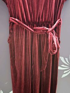 Burgundy Velvet Jumpsuit
