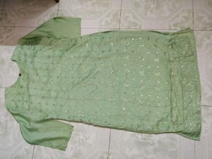 Mint Green Kurti Pant Dupatta Set