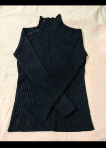 Ribbed Knit Turtleneck Top