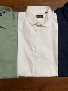 Plain Cotton Shirts Combo - Pack Of 3