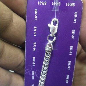 SR91 Pure Silver Curb Chain ⛓️ Bracelet for Man