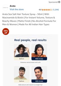 Sealed Packed Arata Sea Salt Hair Texture Spray