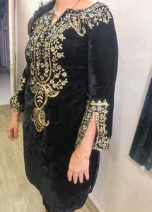 Embroidered Velvet Cord Set - XXL