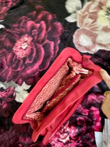 Pure Leather Red Handbag