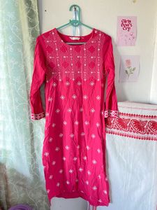 Pink Embroidered Kurta
