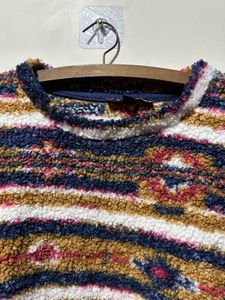 Colorful Striped Fuzzy Knit Sweater