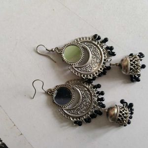Pack Of 2 Oxidised Jhumka