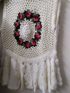 Crochet Cardigan with Floral Detail