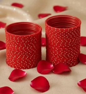 Brand New 36 Pieces Metallic Red Bangles Set