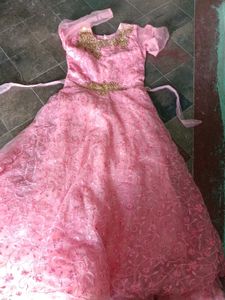 Yellow &amp; and pick gown wedding