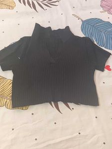 Cute Black Knit Top