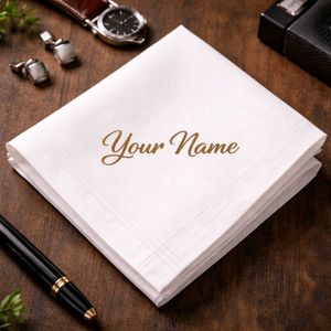 White Hanky Custom Print