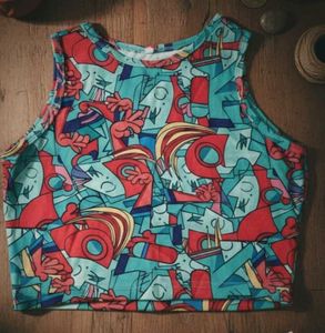 Graphic Print Cropped Tank