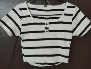 Black And White Crop Top