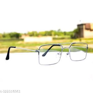 Silver Frame Square Glasses