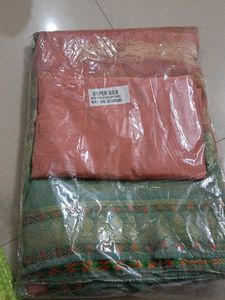 Silk Saree Set 2 - Green &amp; Prach