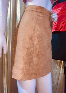 Tan Suede Mini Skirt 25saug42