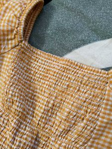 Cute Gingham Peplum Top