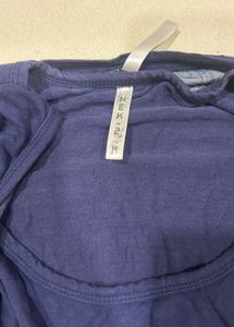 Blue top with cardigan