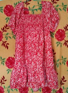Zudio Red Floral Dress (Women)