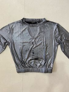 UMM Metallic Long Sleeve Party Top