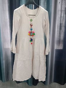 White Kurti with Pink Pants