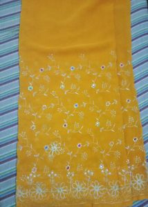 Kundan Heavy Work Saree In Georgette Febric