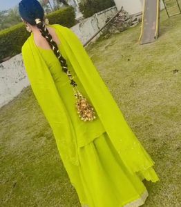 Green Embroidered Kurta Set
