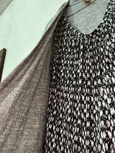 Gray Cardigan &amp; Blouse Set