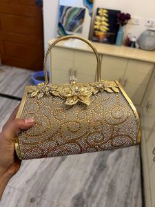 Bridal Gold Clutch/ Handle Bag