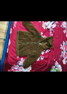 H&M unisex brown fur hoodie jacket