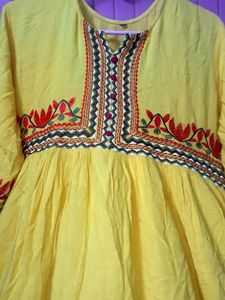 Yellow Embroidered Dress