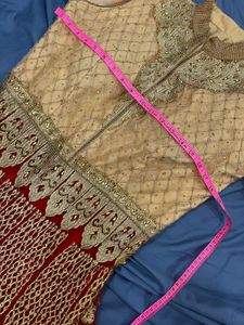 wedding gown red and goldne colour