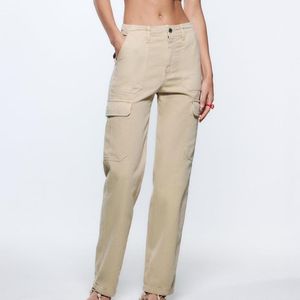 Zara High Rise Cargo Pants