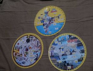 Set- Of Three nostalgic Spinning Knowlege Wheels