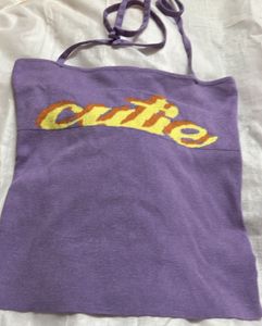 Cute 'Cutie' Y2K Halter Top