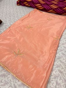 peach colour saree🌷