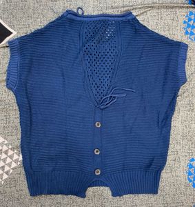 Blue Knit Top