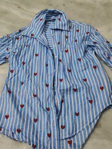 Printed Blue Shirt For Women