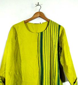 Vintage Chartreuse Striped Dress