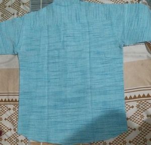 Light Blue Striped Short Sleeve Shirt